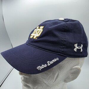 Under Armour Womens Blue Notre Dame Adjustable Hat Cap Sports Casual Outdoors